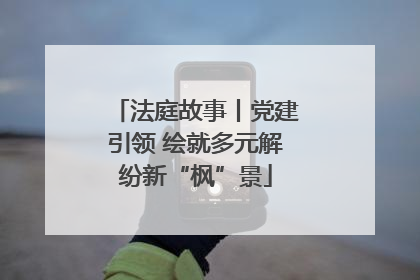 法庭故事丨党建引领 绘就多元解纷新“枫”景
