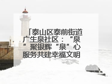 泰山区泰前街道广生泉社区：“泉”聚银辉“泉”心服务共建幸福文明和谐家园