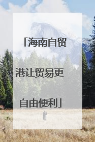 海南自贸港让贸易更自由便利