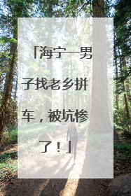 海宁一男子找老乡拼车，被坑惨了！