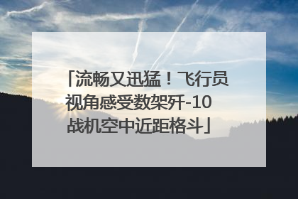 流畅又迅猛！飞行员视角感受数架歼-10战机空中近距格斗