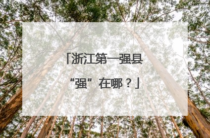 浙江第一强县“强”在哪？