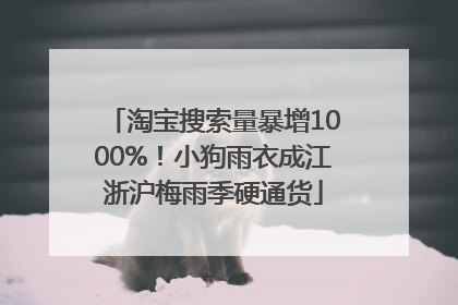 淘宝搜索量暴增1000%！小狗雨衣成江浙沪梅雨季硬通货