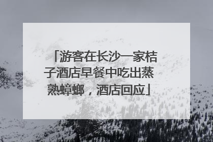 游客在长沙一家桔子酒店早餐中吃出蒸熟蟑螂，酒店回应