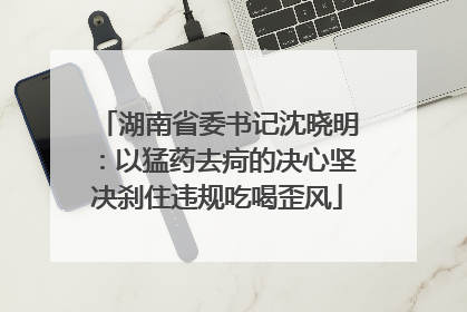 湖南省委书记沈晓明：以猛药去疴的决心坚决刹住违规吃喝歪风