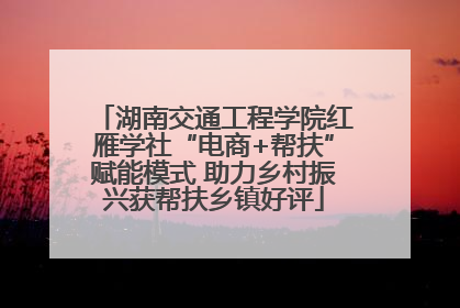 湖南交通工程学院红雁学社“电商+帮扶”赋能模式 助力乡村振兴获帮扶乡镇好评