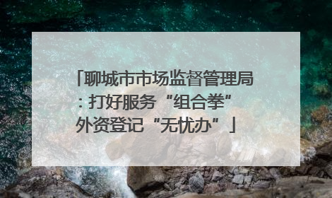 聊城市市场监督管理局：打好服务“组合拳” 外资登记“无忧办”