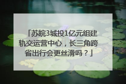 苏皖3城投1亿元组建轨交运营中心，长三角跨省出行会更丝滑吗？