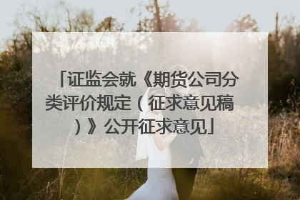 证监会就《期货公司分类评价规定（征求意见稿）》公开征求意见