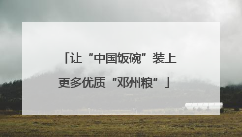 让“中国饭碗”装上更多优质“邓州粮”