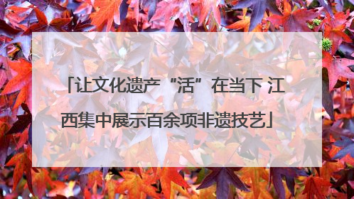让文化遗产“活”在当下 江西集中展示百余项非遗技艺