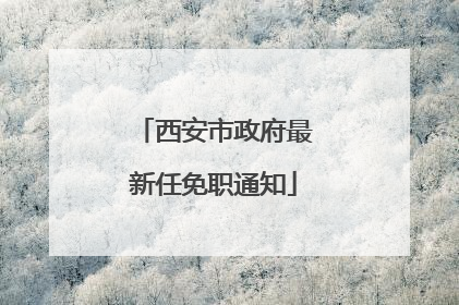 西安市政府最新任免职通知