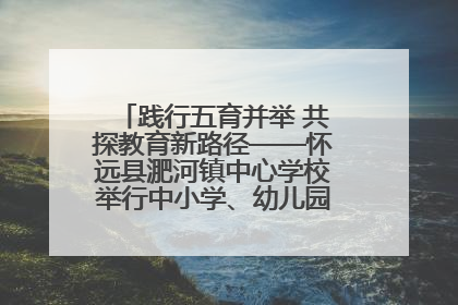 践行五育并举 共探教育新路径——怀远县淝河镇中心学校举行中小学、幼儿园班主任论坛活动