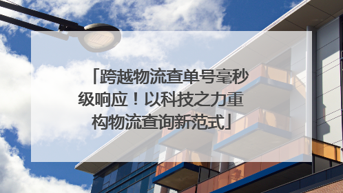 跨越物流查单号毫秒级响应！以科技之力重构物流查询新范式