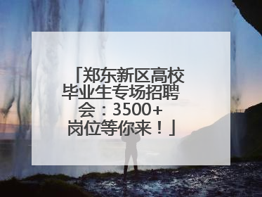 郑东新区高校毕业生专场招聘会：3500+岗位等你来！