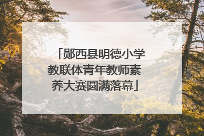 郧西县明德小学教联体青年教师素养大赛圆满落幕