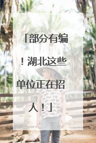 部分有编！湖北这些单位正在招人！