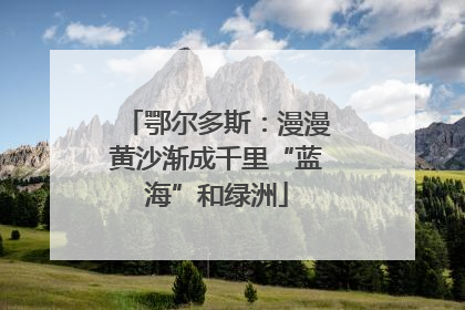 鄂尔多斯：漫漫黄沙渐成千里“蓝海”和绿洲