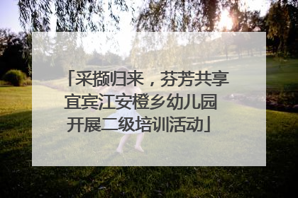 采撷归来，芬芳共享 宜宾江安橙乡幼儿园开展二级培训活动