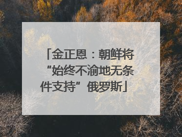 金正恩：朝鲜将“始终不渝地无条件支持”俄罗斯