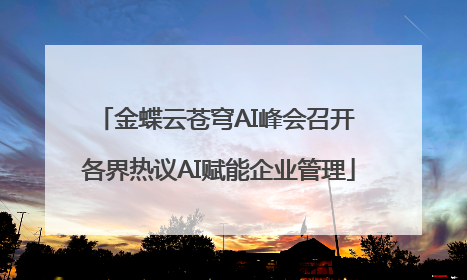 金蝶云苍穹AI峰会召开 各界热议AI赋能企业管理