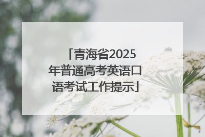青海省2025年普通高考英语口语考试工作提示