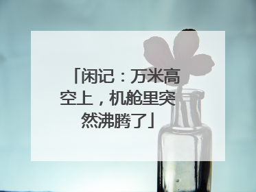 闲记：万米高空上，机舱里突然沸腾了
