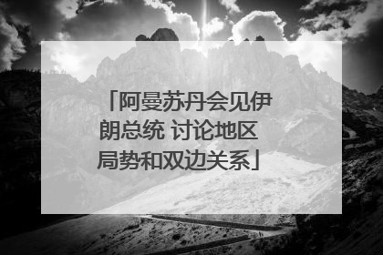 阿曼苏丹会见伊朗总统 讨论地区局势和双边关系
