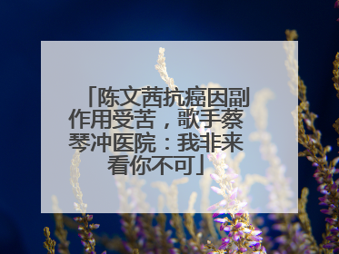 陈文茜抗癌因副作用受苦，歌手蔡琴冲医院：我非来看你不可