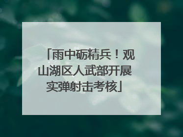 雨中砺精兵！观山湖区人武部开展实弹射击考核