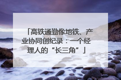 高铁通勤像地铁、产业协同创纪录：一个经理人的“长三角”