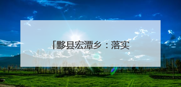 黟县宏潭乡：落实“田长制” 守好良田保“粮仓”