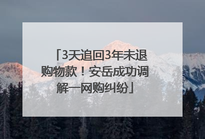 3天追回3年未退购物款！安岳成功调解一网购纠纷