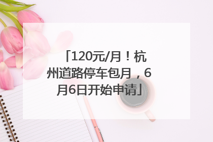 120元/月！杭州道路停车包月，6月6日开始申请