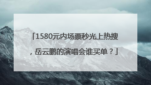 1580元内场票秒光上热搜，岳云鹏的演唱会谁买单？