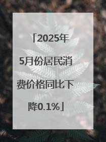 2025年5月份居民消费价格同比下降0.1%