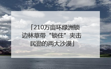 210万亩环绿洲锁边林草带“锁住”夹击民勤的两大沙漠