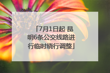 7月1日起 昆明6条公交线路进行临时绕行调整