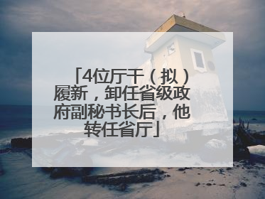 4位厅干（拟）履新，卸任省级政府副秘书长后，他转任省厅